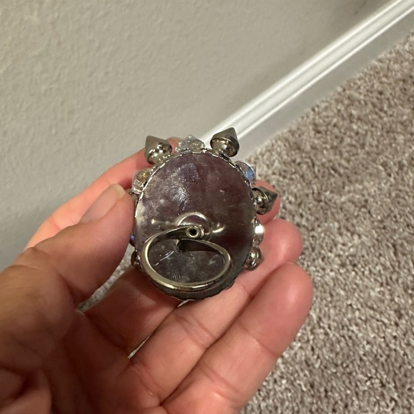 Ring black onyx adjustable drag, concert, costume, runway festival - Picture 2 of 4